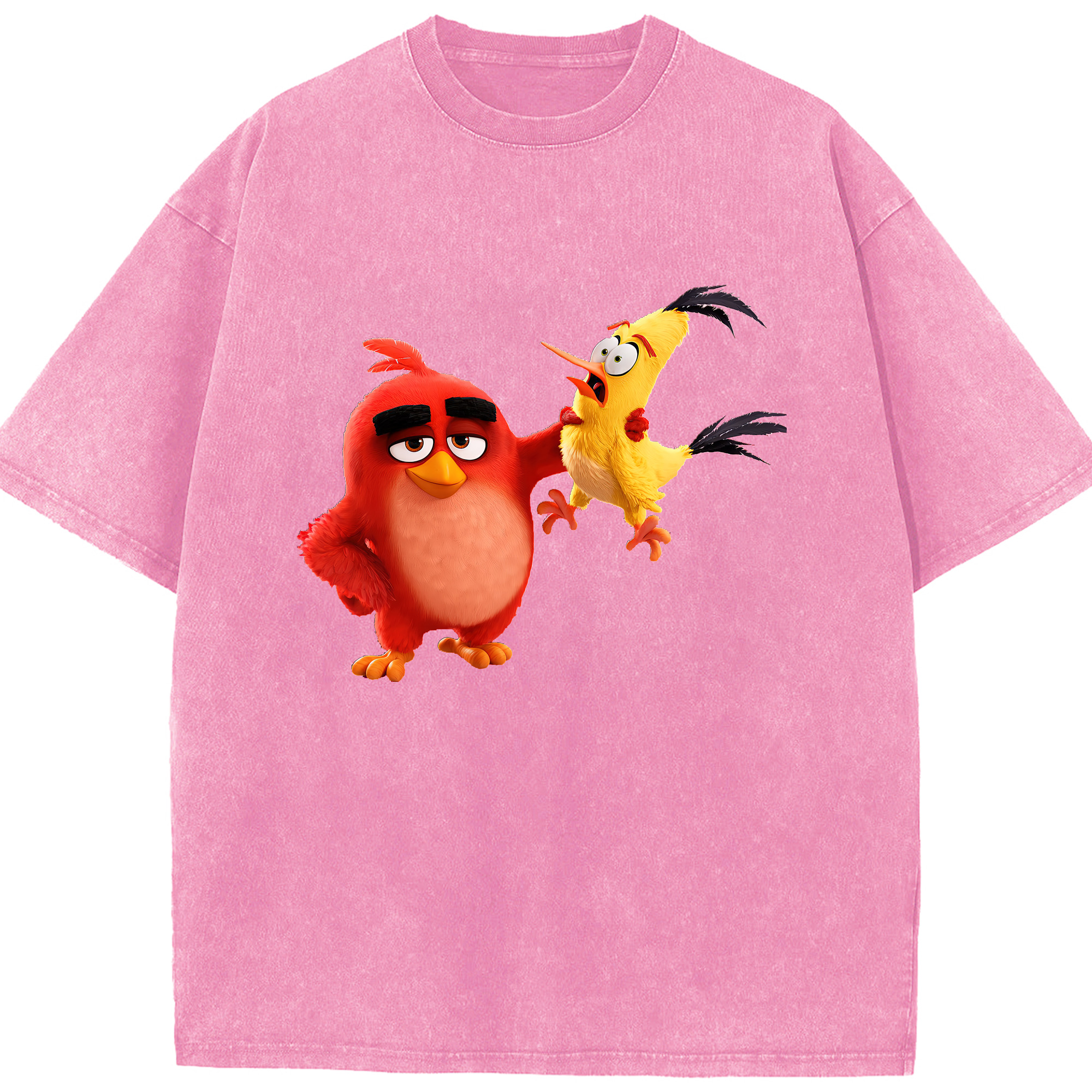（画像用） Angry Birds アングリーバード 綿100% ヴィンテージ風 半袖Tシャツ（フロントプリント）